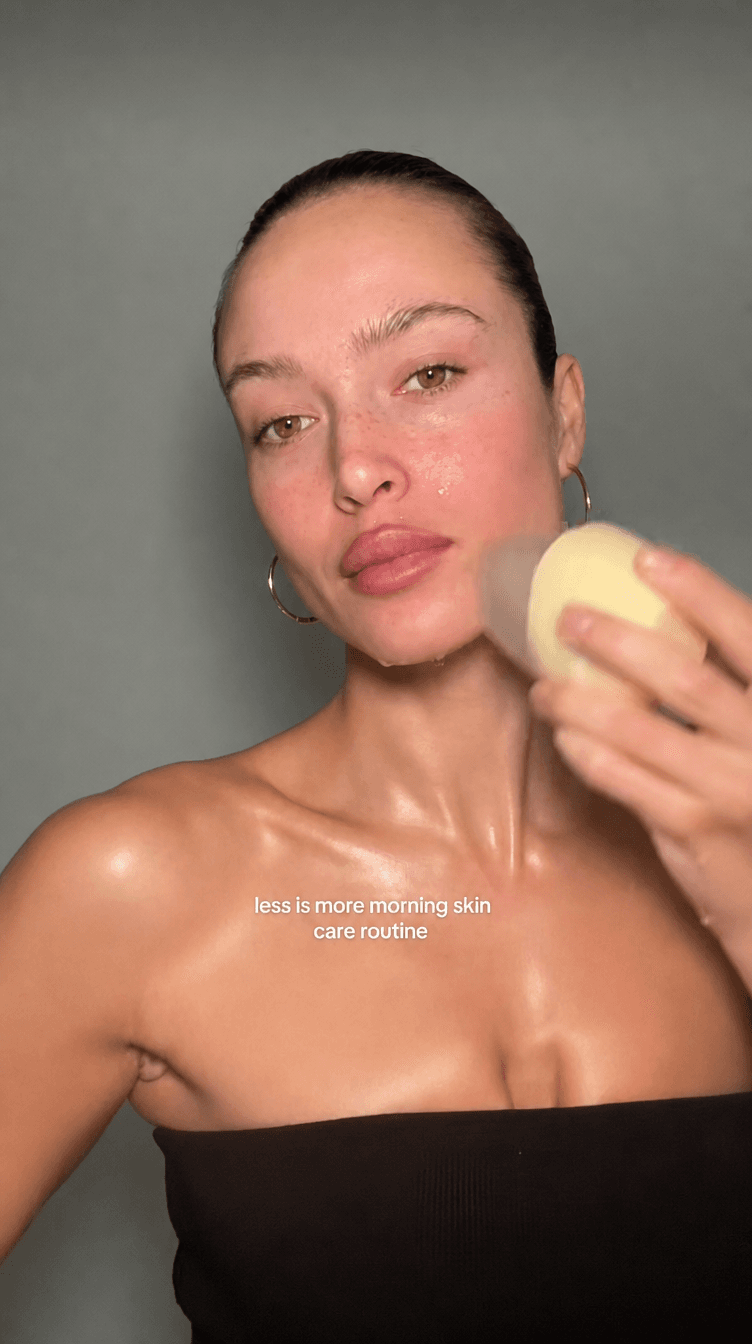 A creator showing a result in a short-form video.
